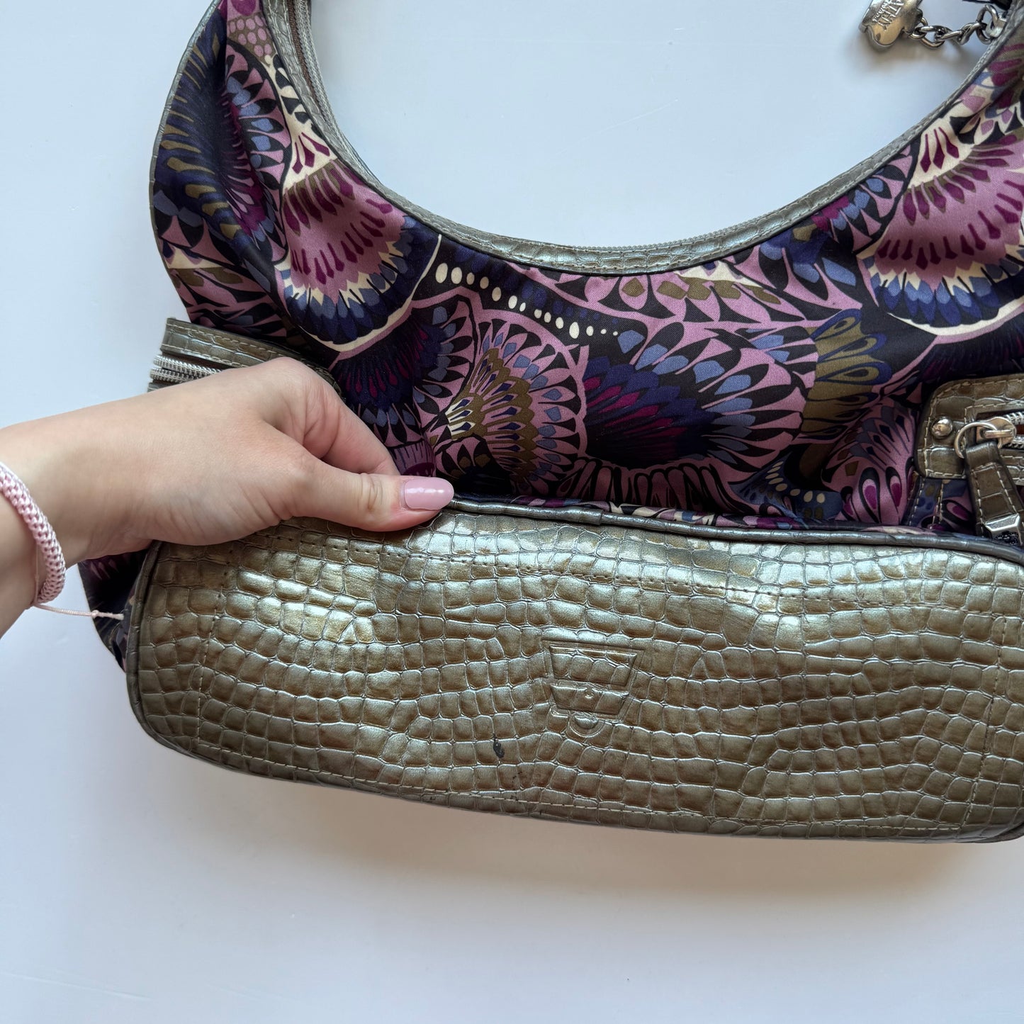 Kathy Van Zeeland Purple Shoulder Bag