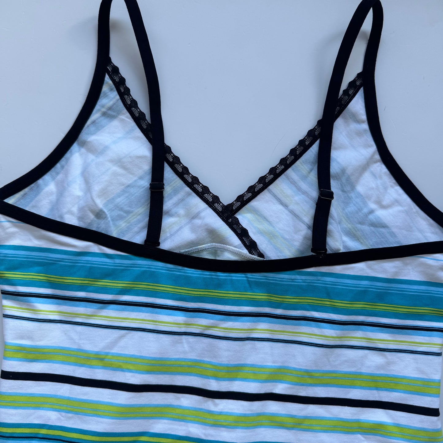 Blue Striped Halter Y2K Cami Top (S/M)