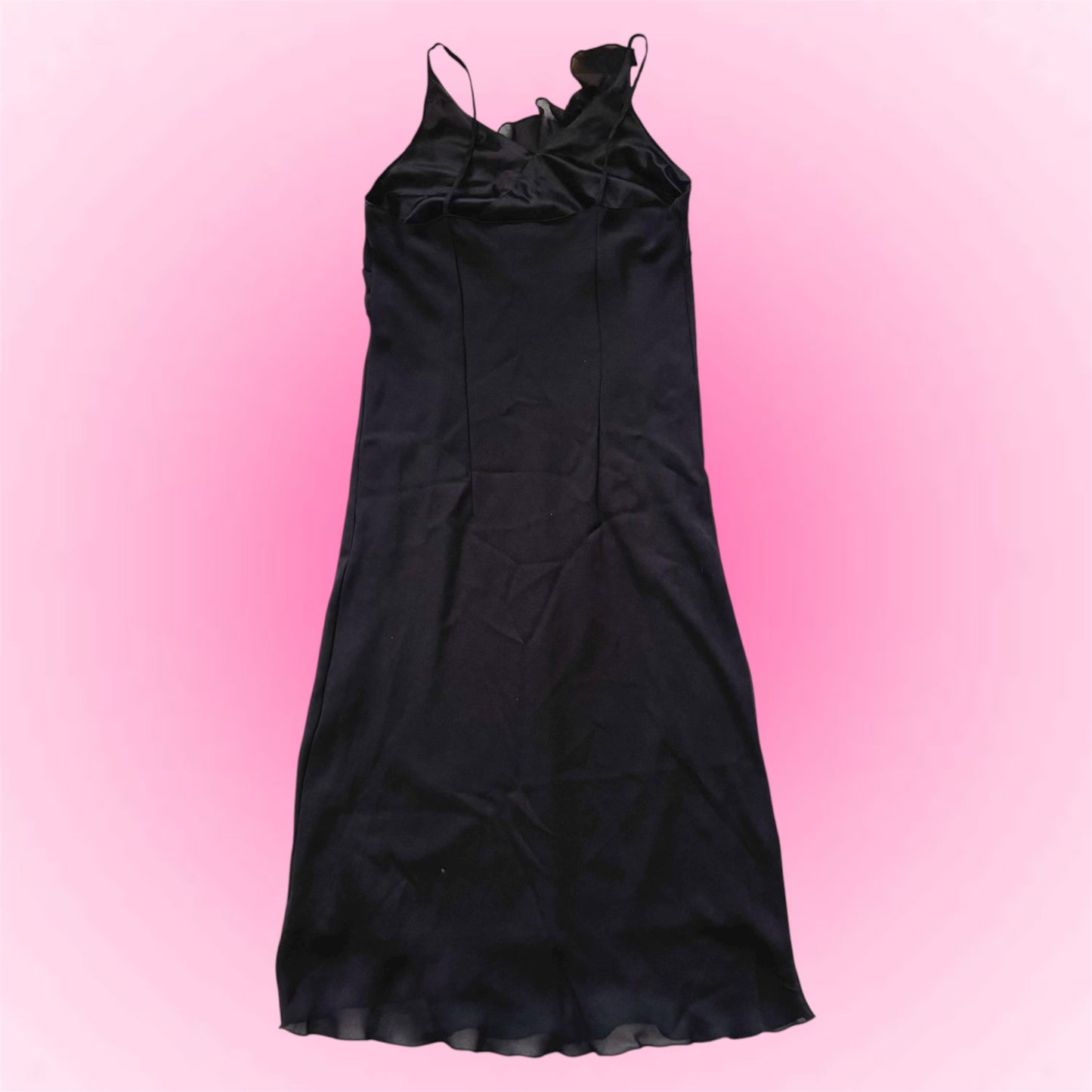 Vintage Black Ruffle Dress (M)