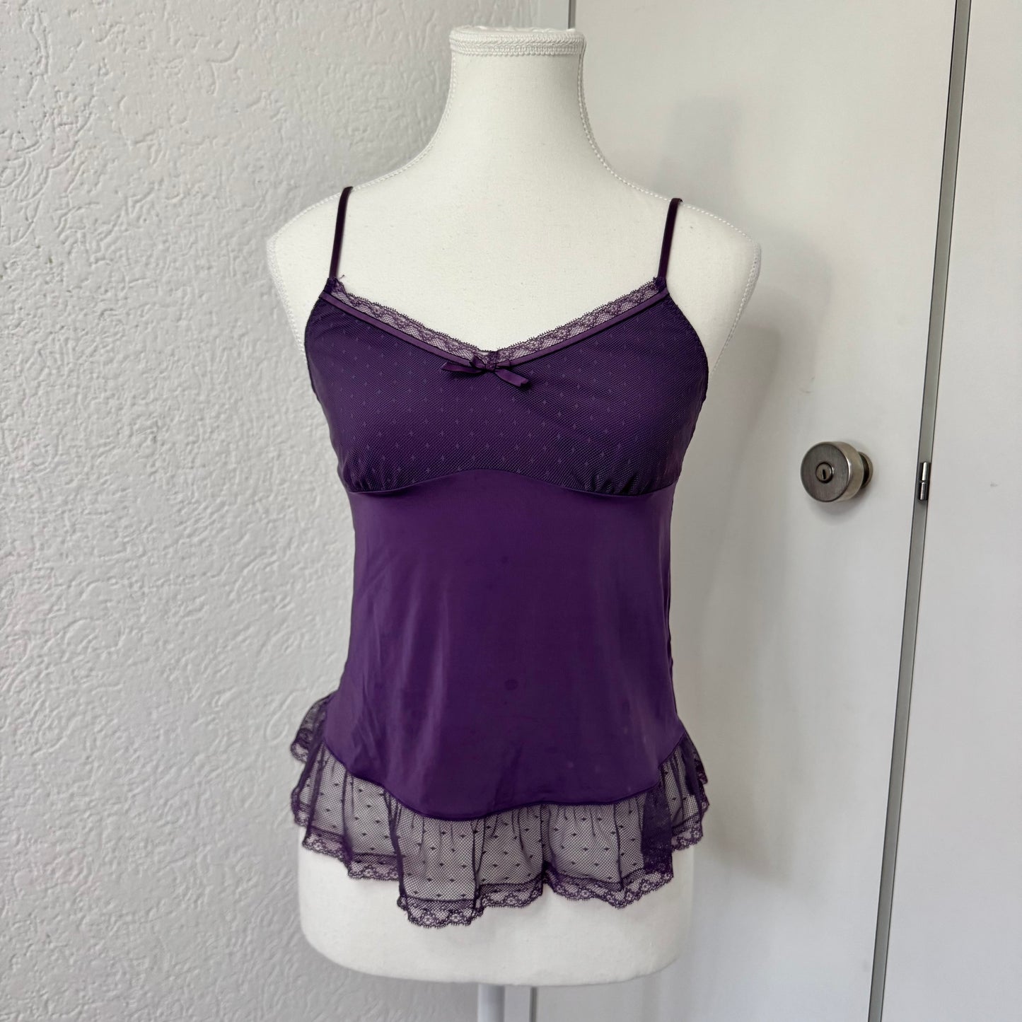Purple Lace Babydoll Cami Top (M)