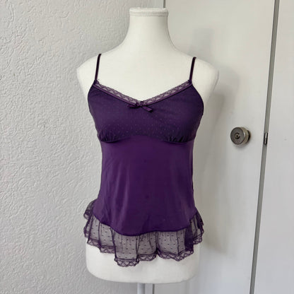 Purple Lace Babydoll Cami Top (M)