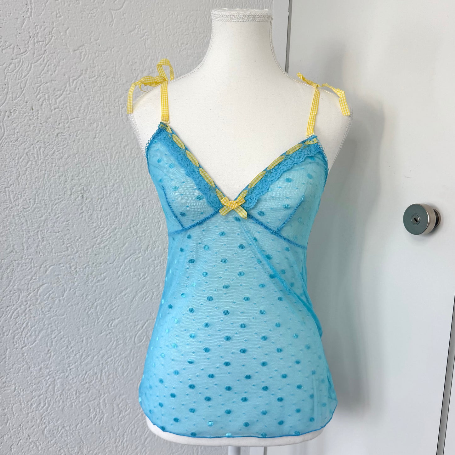 Blue Polka Dot Sheer Cami (S)