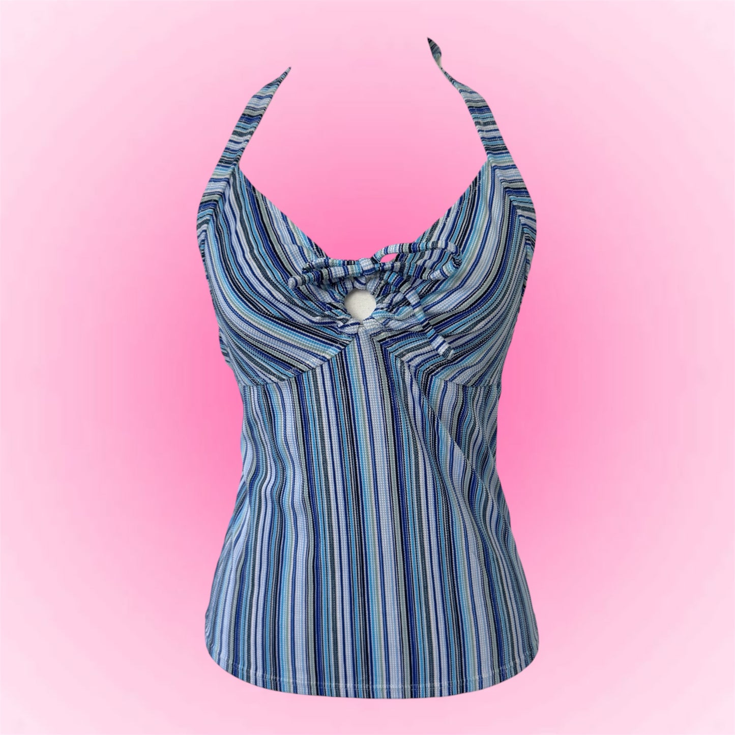Blue Striped Halter Top (S)