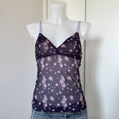 Purple Floral Babydoll Top (S)