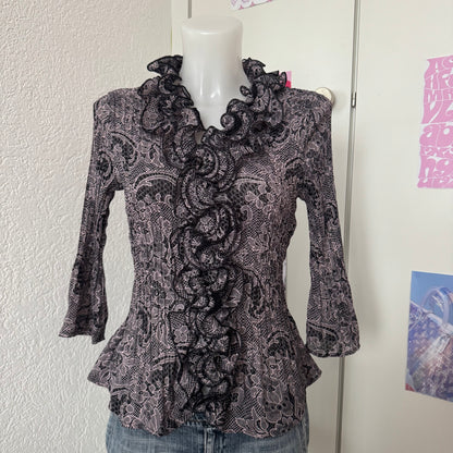 Vintage ruffle blouse (S)