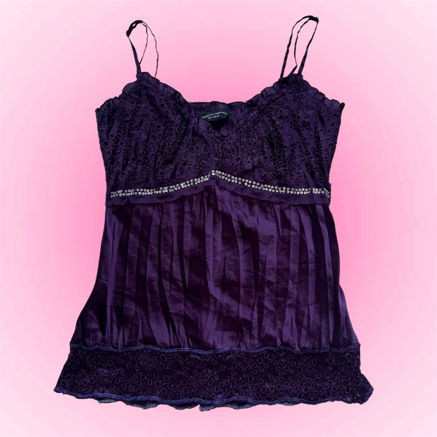 Plum Lace Y2K Babydoll Top (M)