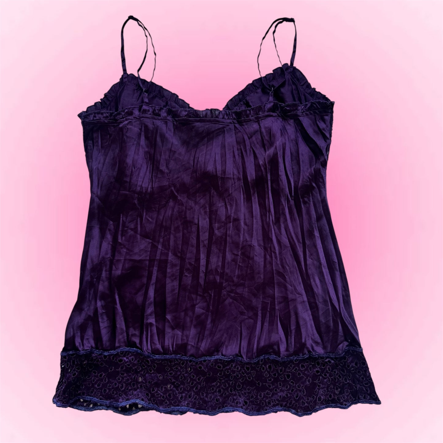 Plum Lace Y2K Babydoll Top (M)