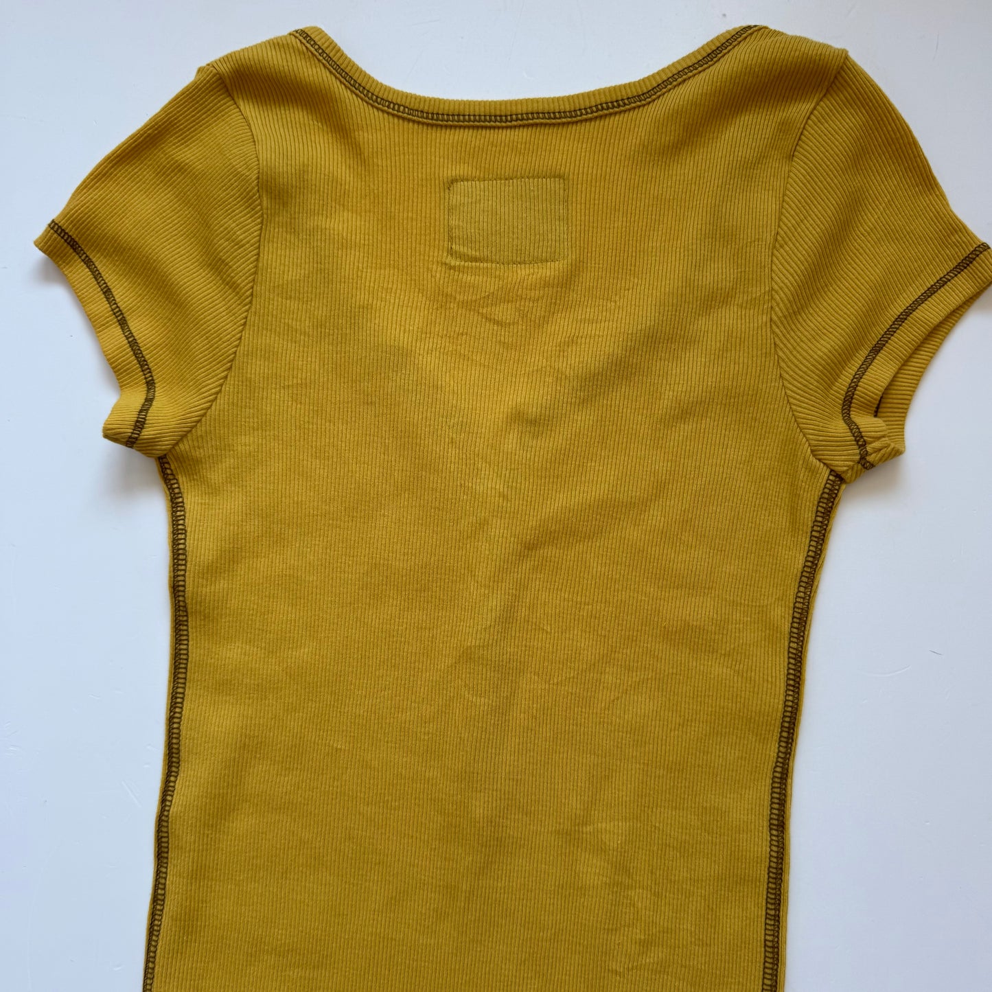 Yellow Henley Y2K Top (XS