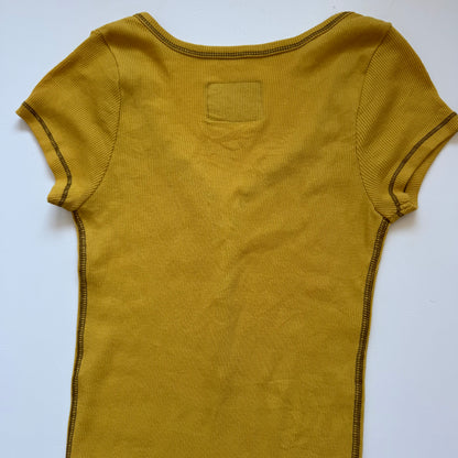 Yellow Henley Y2K Top (XS