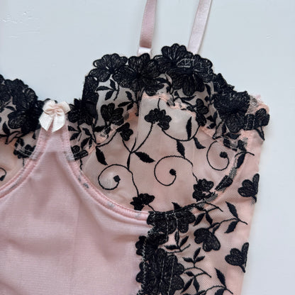 Pink Lace Bustier Corset (75C)