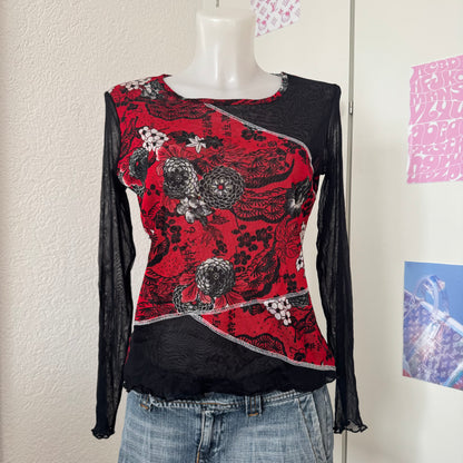 Cool Y2K mesh longsleeve (M)