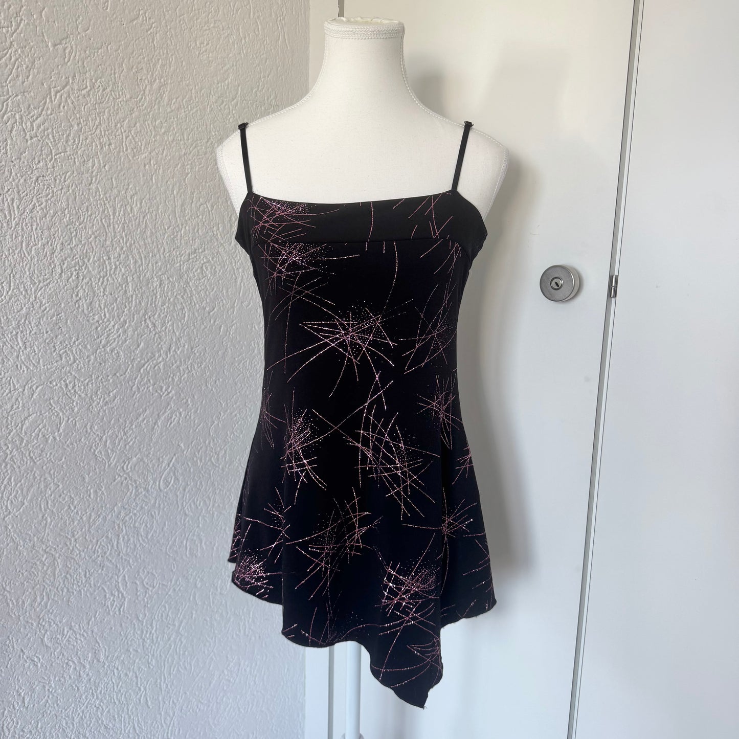Black Glittery Asymmetrical Top (M)