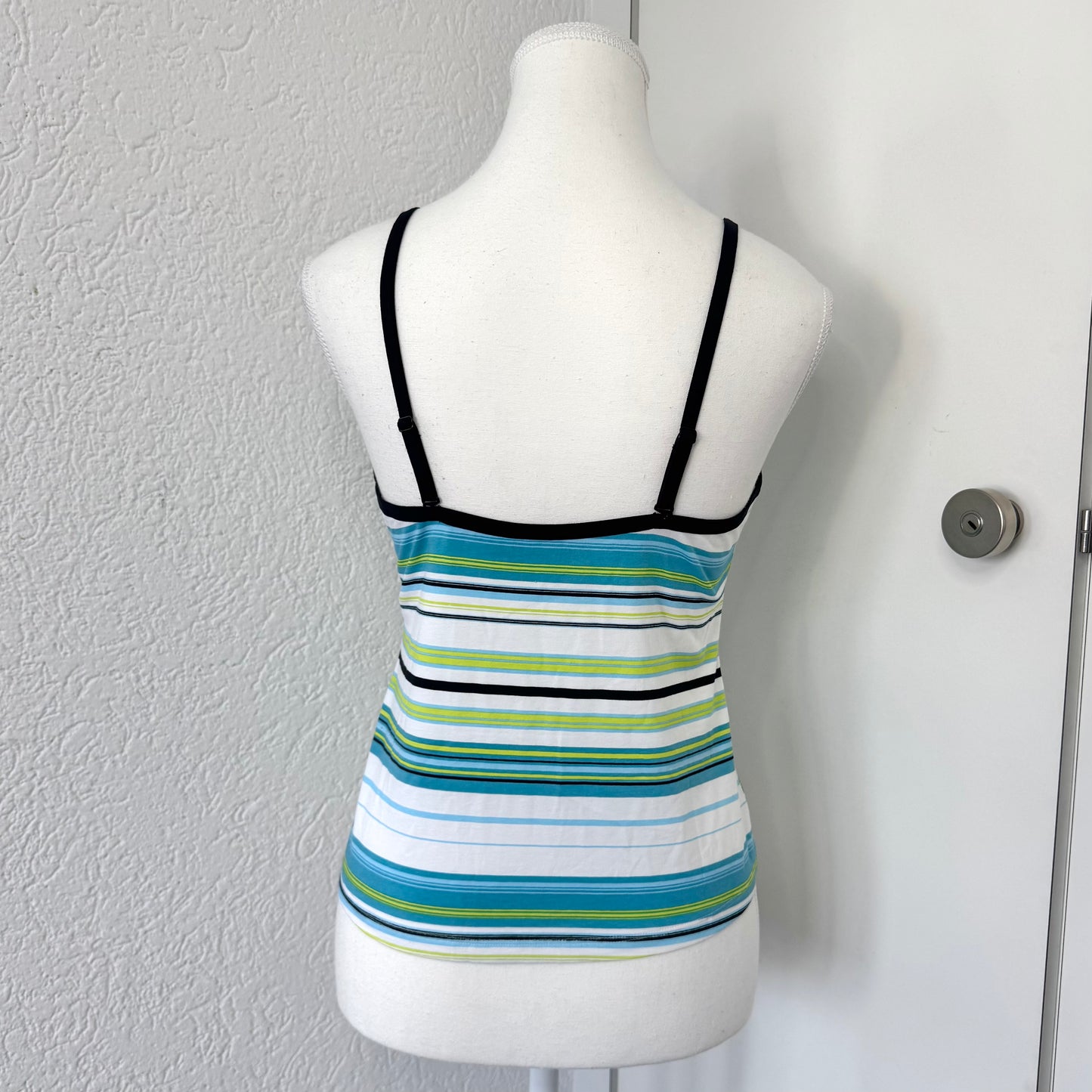 Blue Striped Halter Y2K Cami Top (S/M)