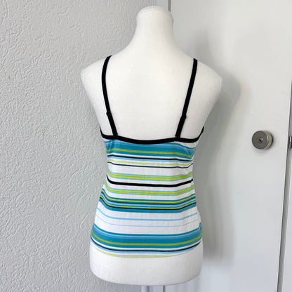 Blue Striped Halter Y2K Cami Top (S/M)