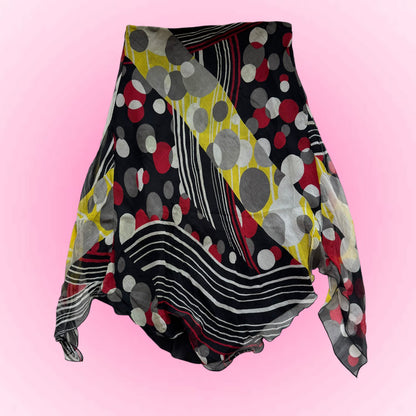 Colorful Asymmetrical Y2K Skirt (M)