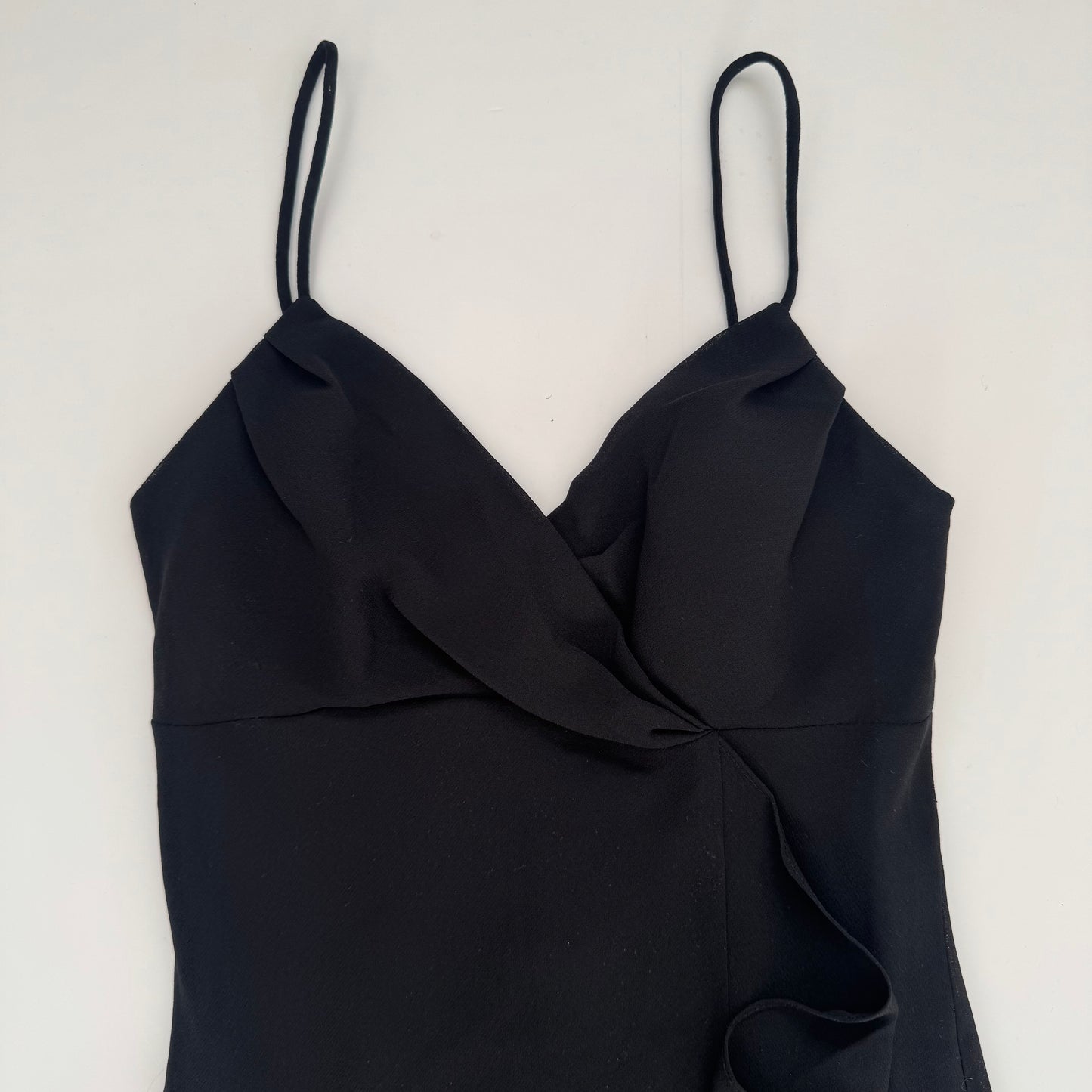 Black vintage ruffle dress (XS)