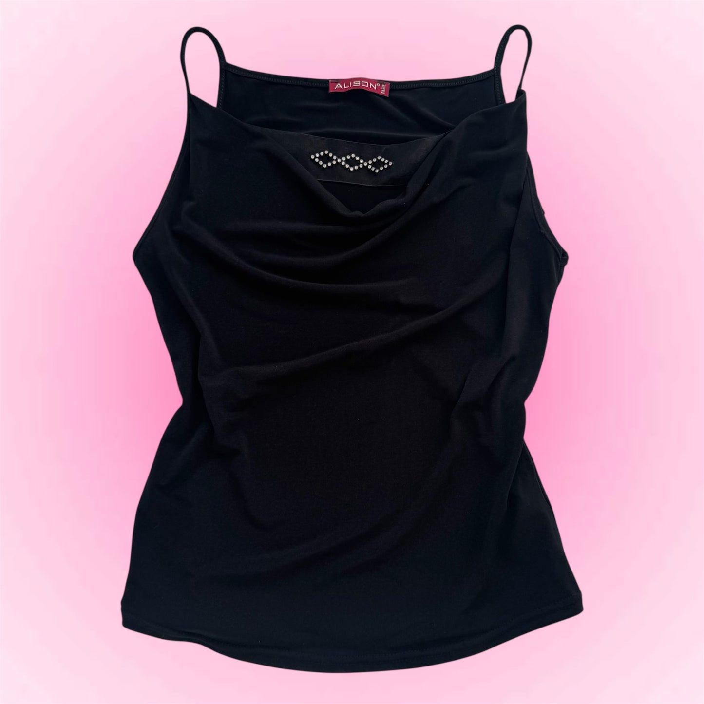 Vintage black waterfall top (M)