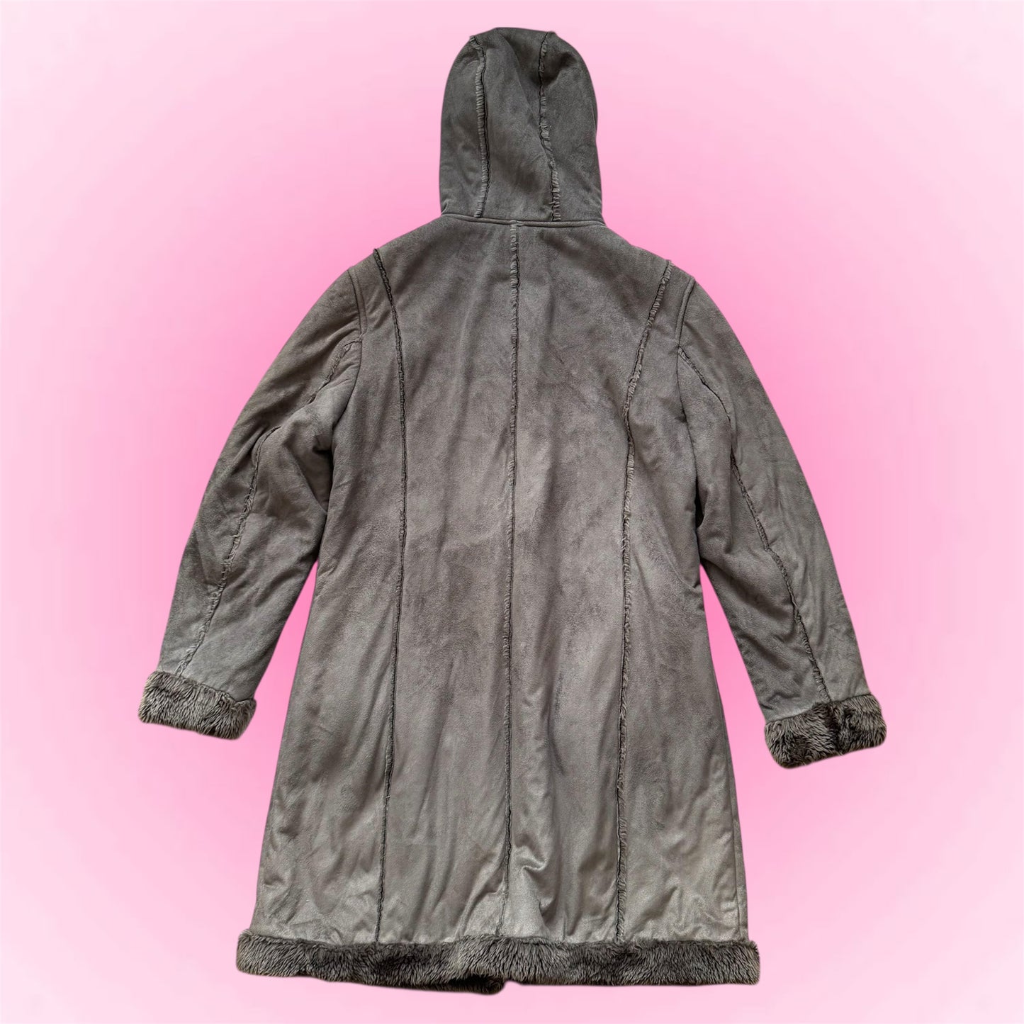 Grey long vintage coat (M)