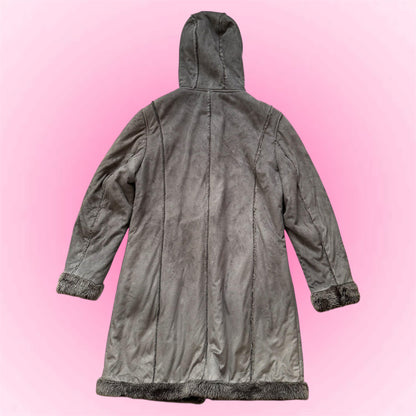 Grey long vintage coat (M)