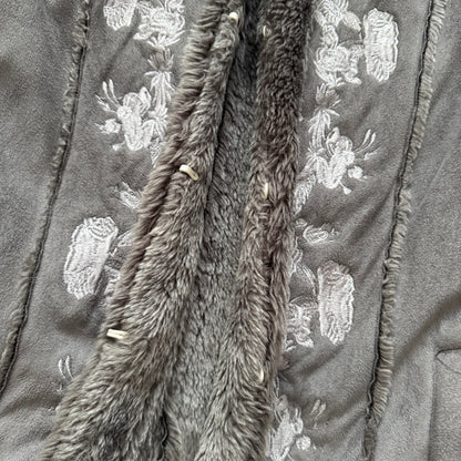Grey long vintage coat (M)