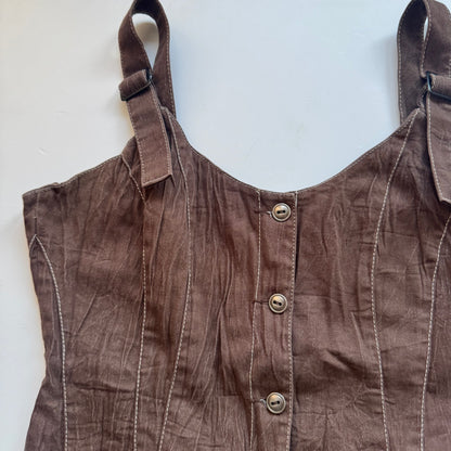 Brown Button Corset Top (S)
