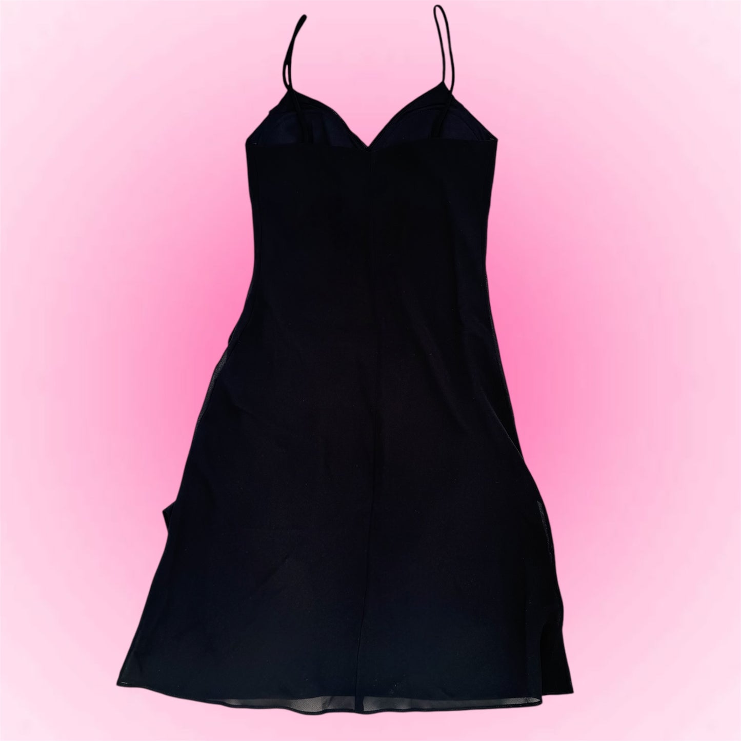 Black vintage ruffle dress (XS)