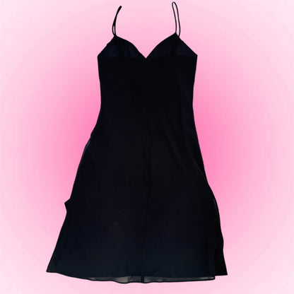 Black vintage ruffle dress (XS)