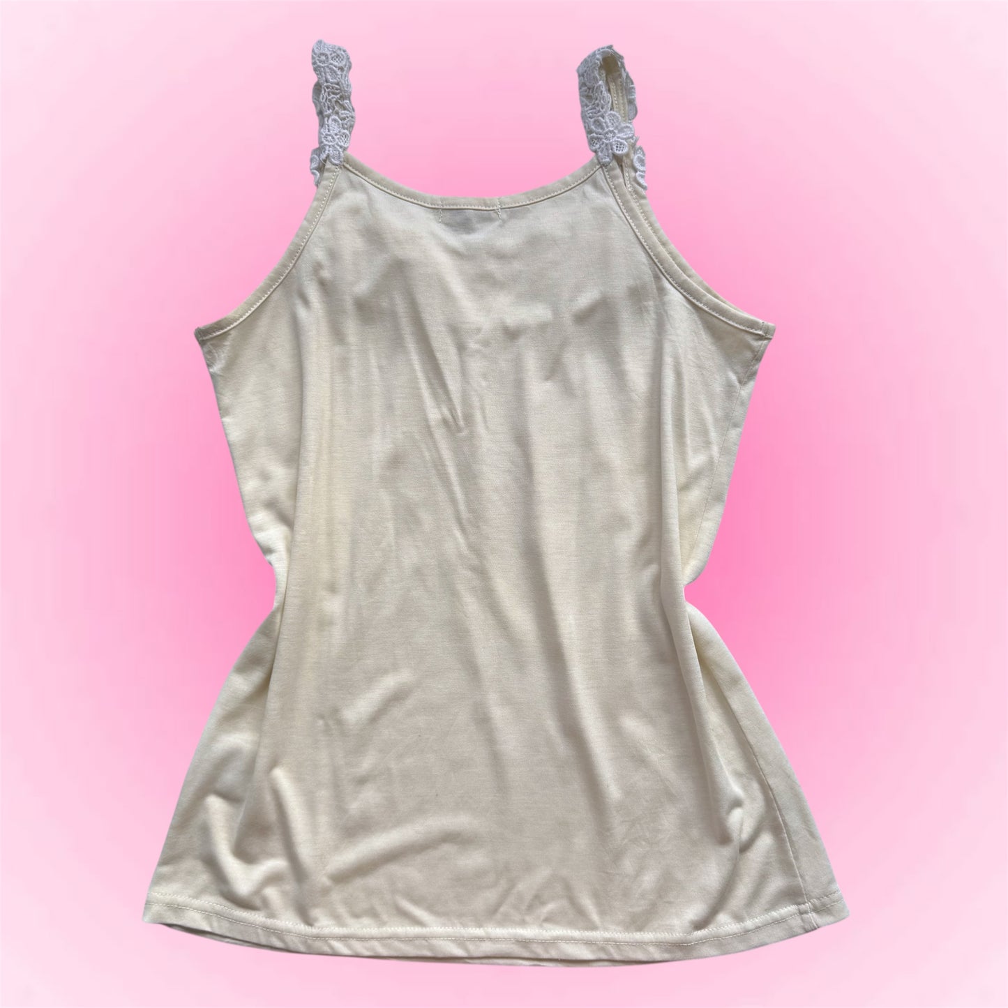 Cream Floral Lace Japanese Cami (M)