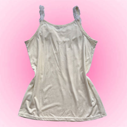 Cream Floral Lace Japanese Cami (M)