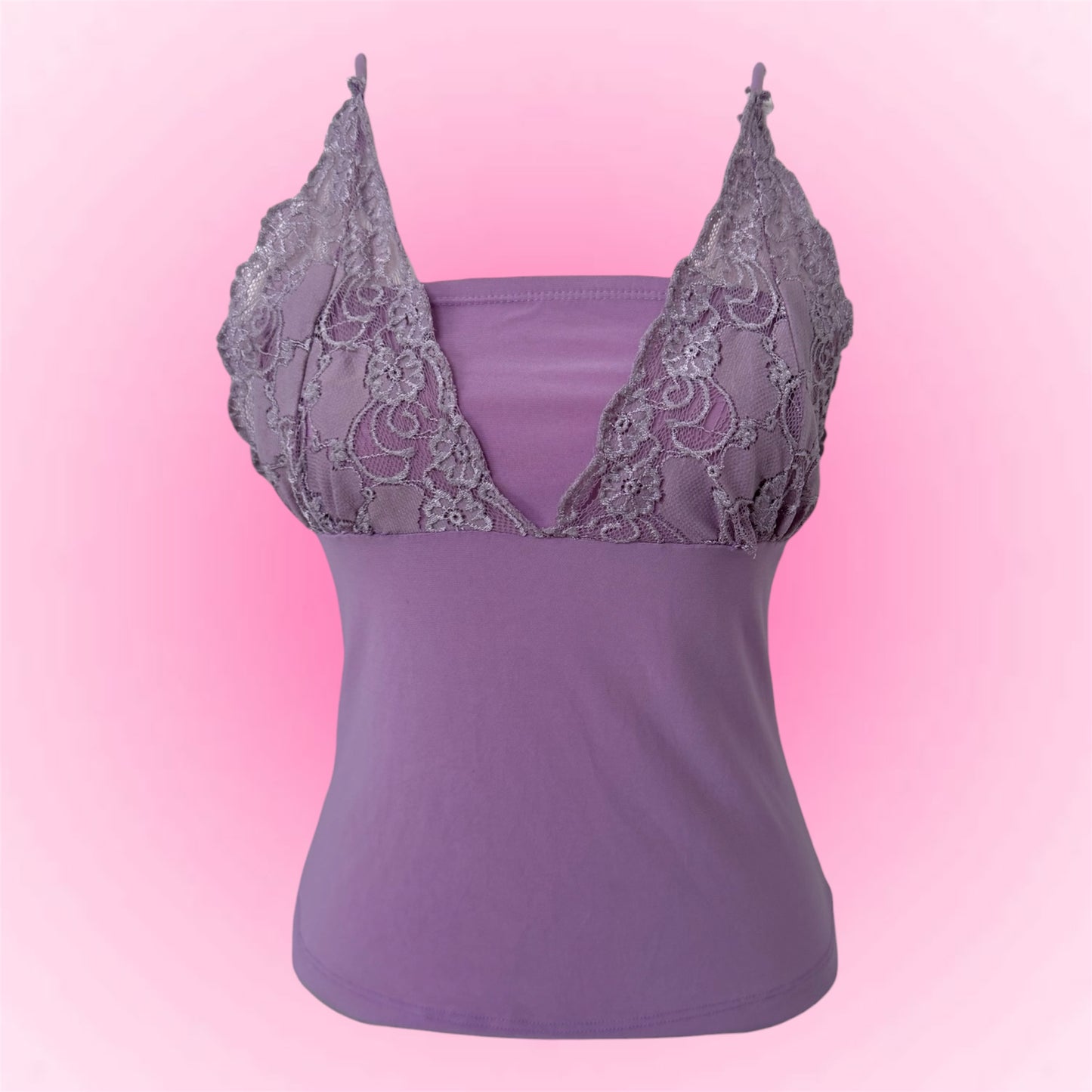 Lavender Lace Y2K Tank Top (S)