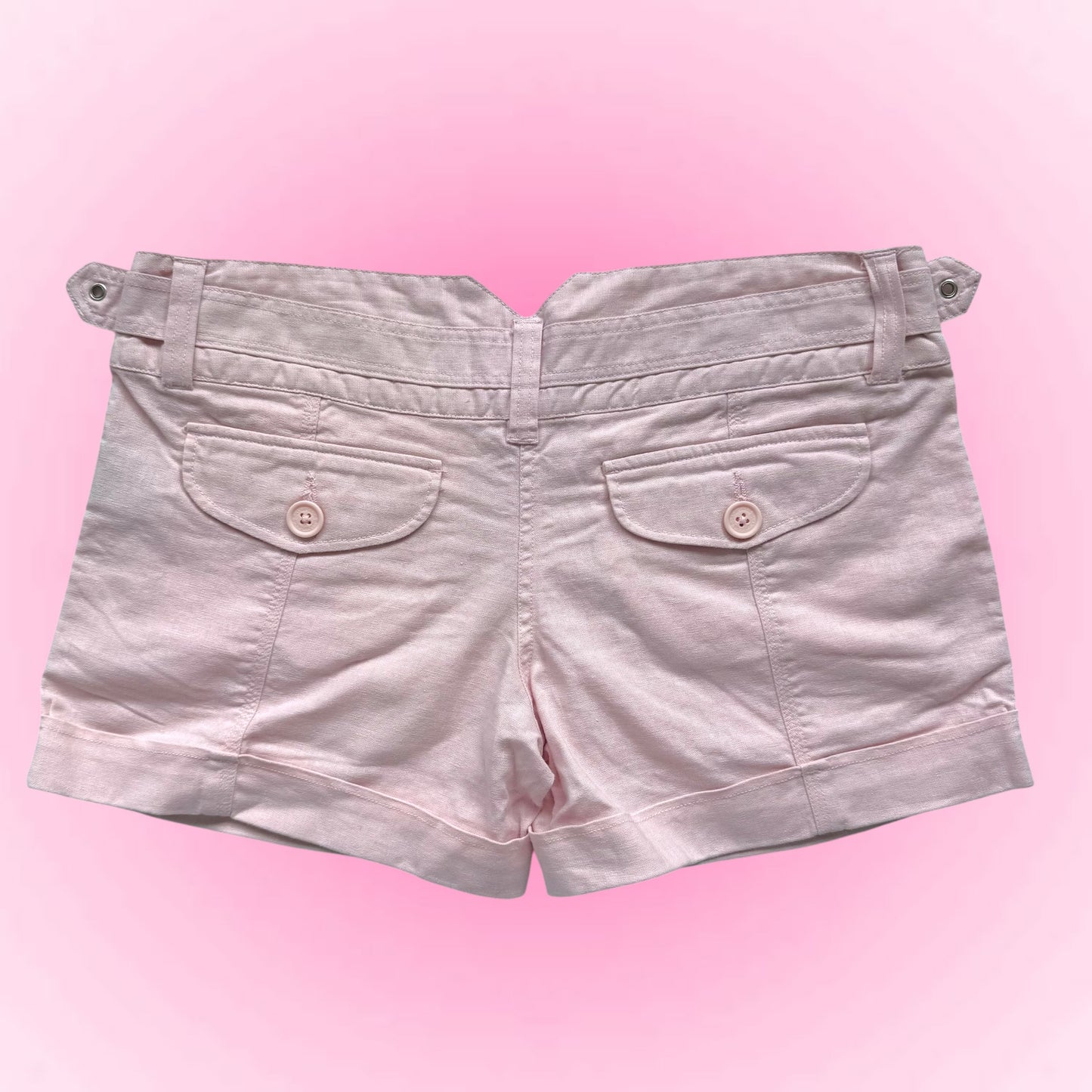 Pink Linen Y2k Shorts (S)
