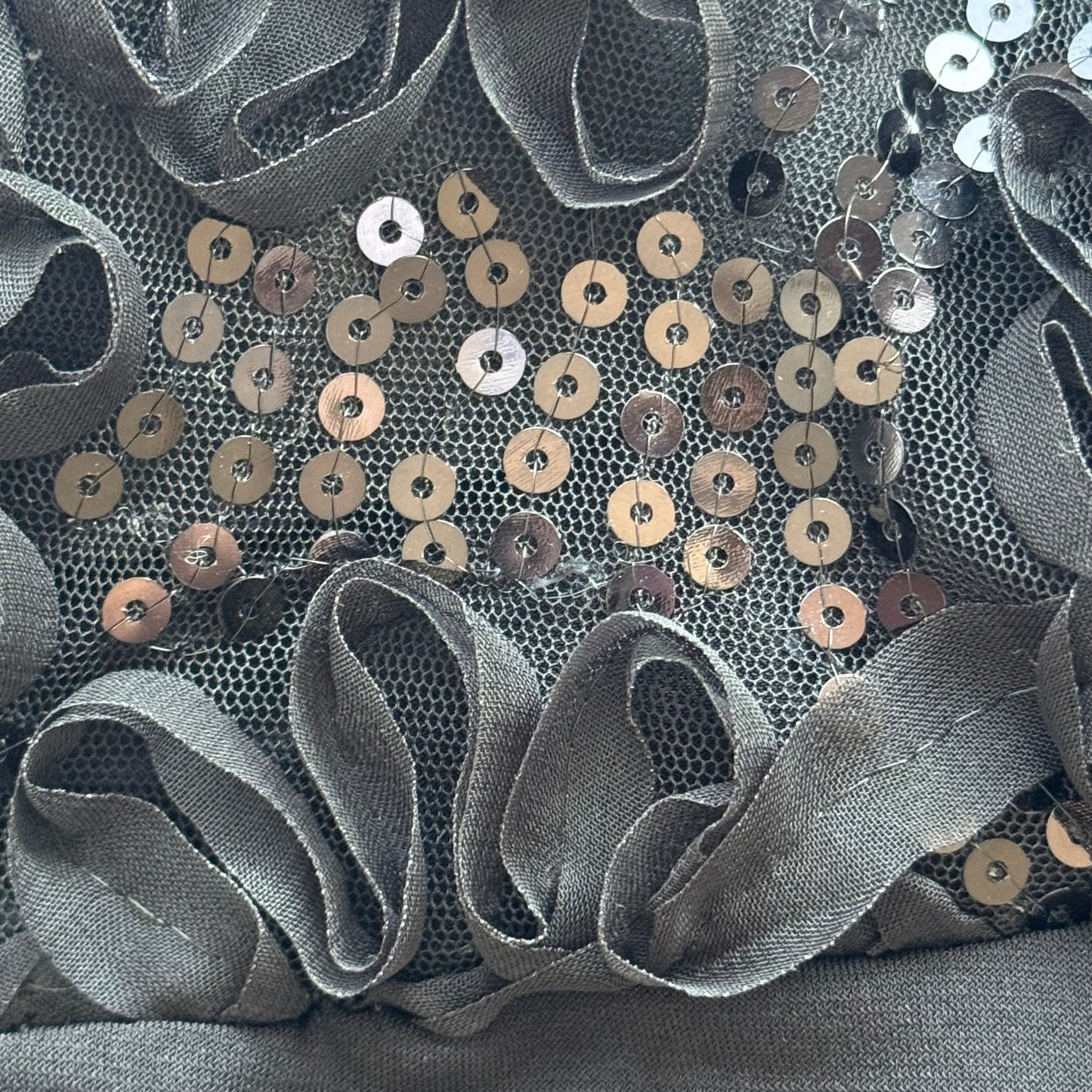 Black Ruffle Vintage Dress (S)