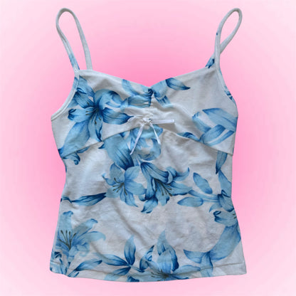 Blue Floral Y2K Cami Top (XS)