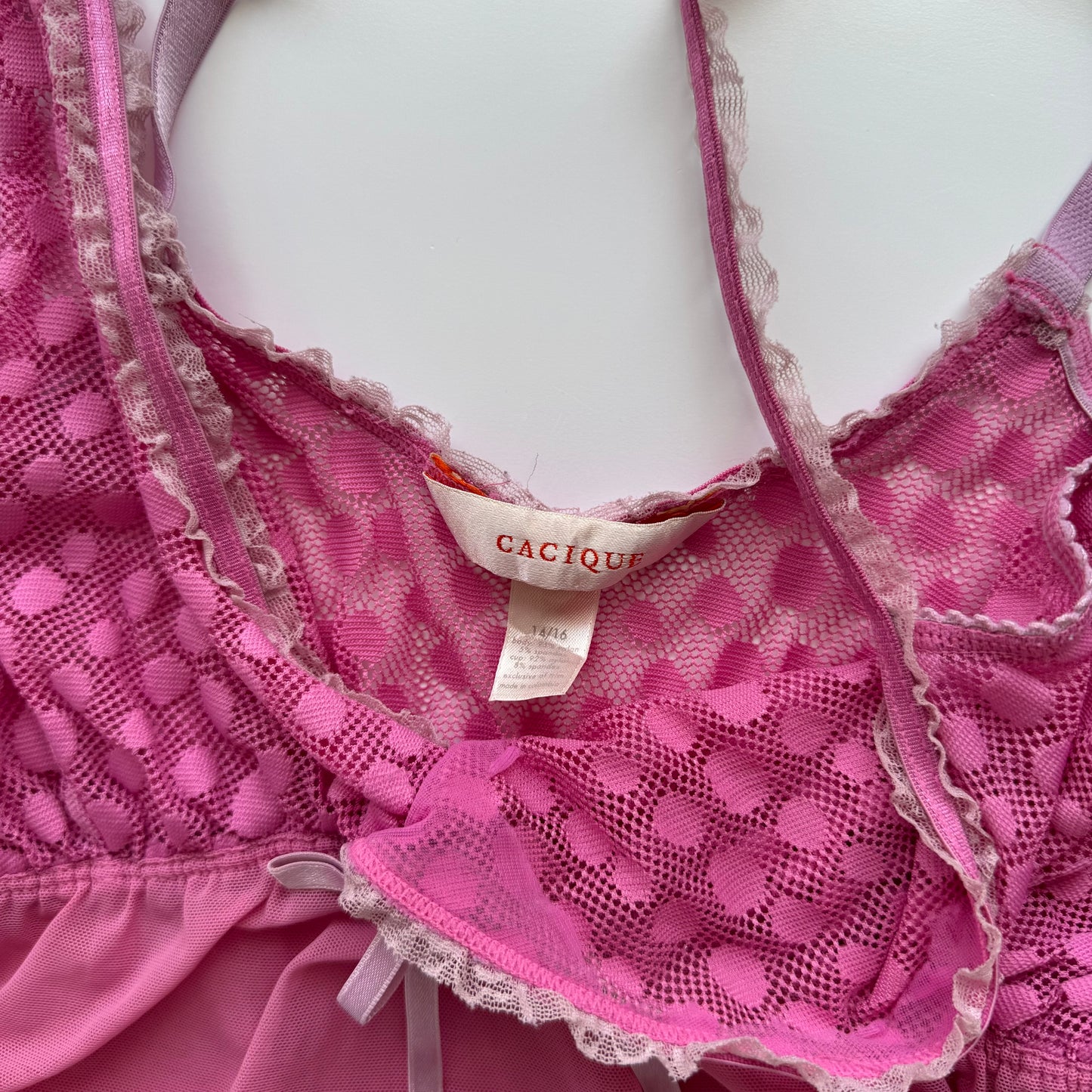 Pink coquette cami top (S)