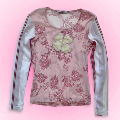 Pink Floral Fairycore Longsleeve (M)