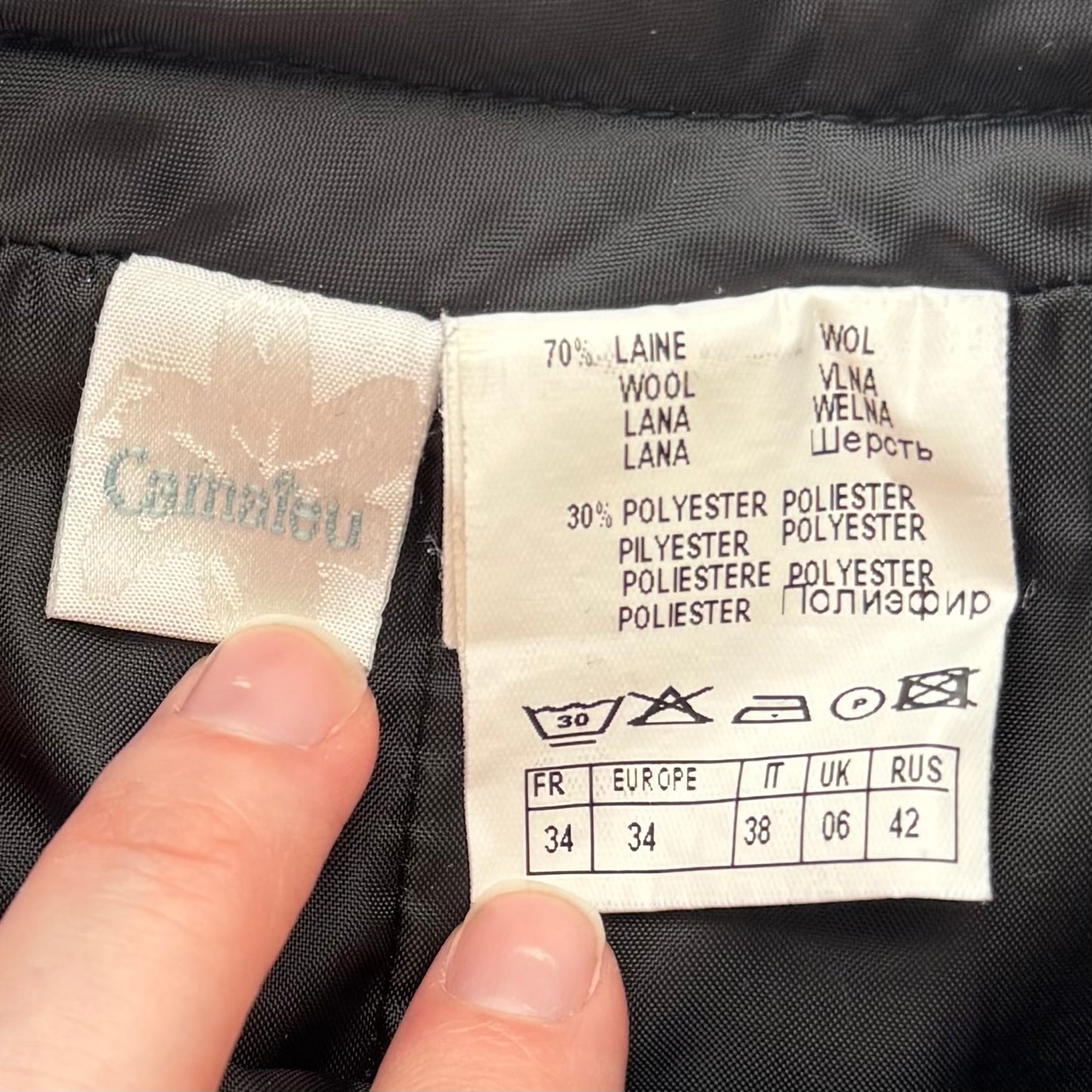 Plaid mini wool skirt (S)