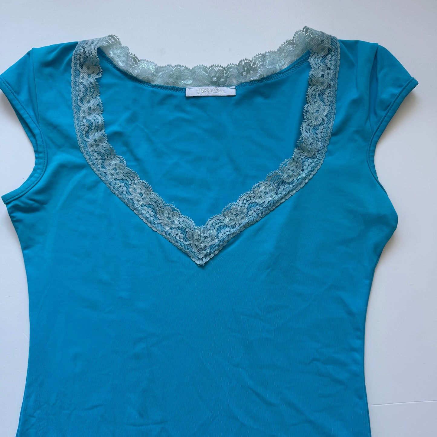 Blue Lace Y2K Tshirt (S)