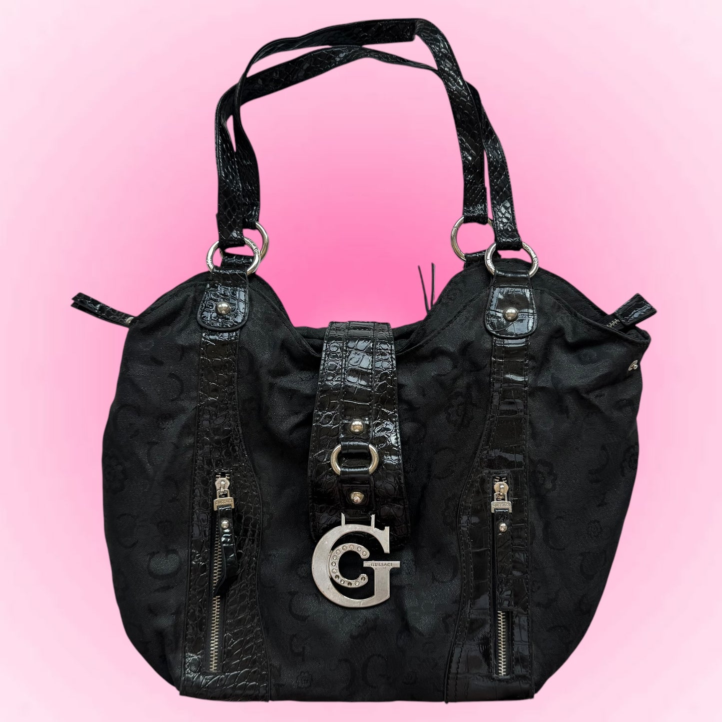 Vintage Black Gussaci Shoulder Bag