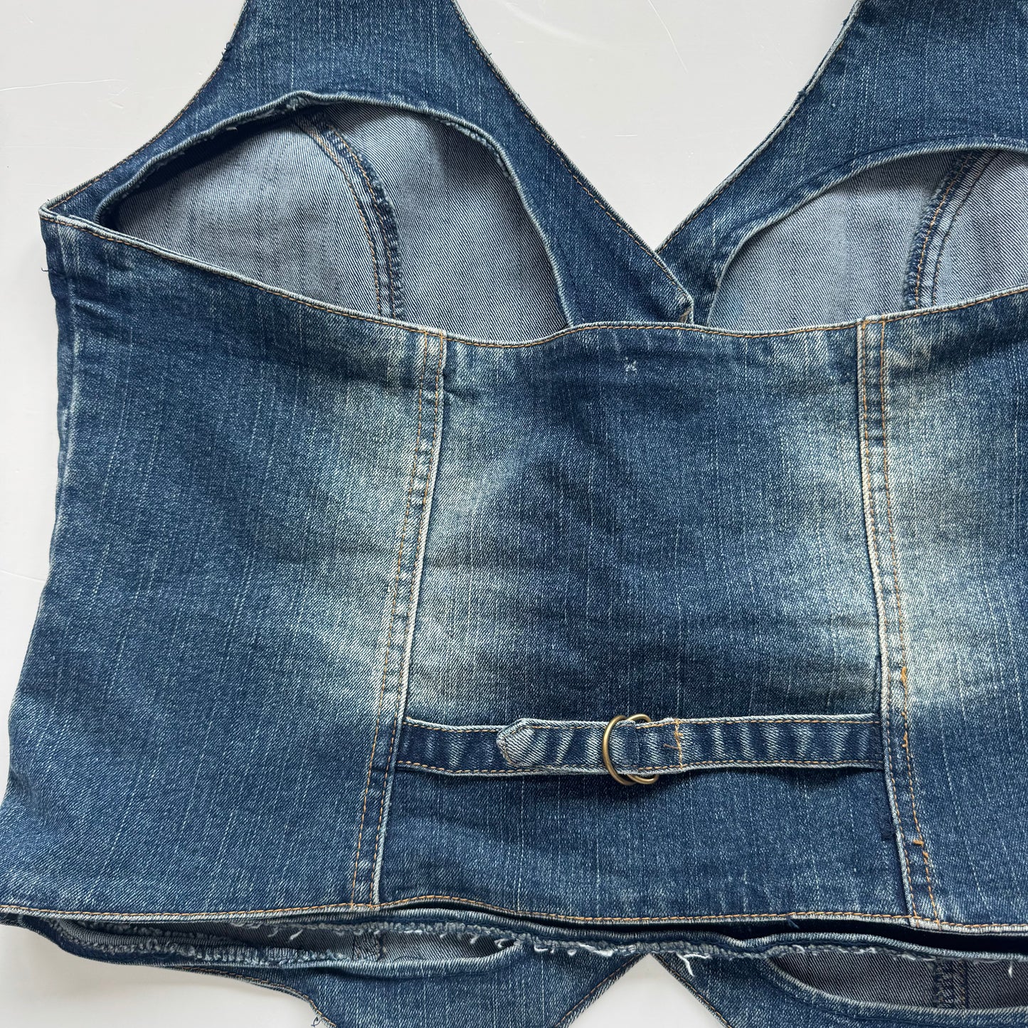 Vintage Denim Fitted Neckholder Vest (L)