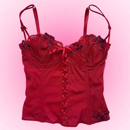 Red Lace Corset Top (70A)