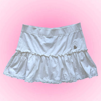 White Ruffle Mini Skirt (M)