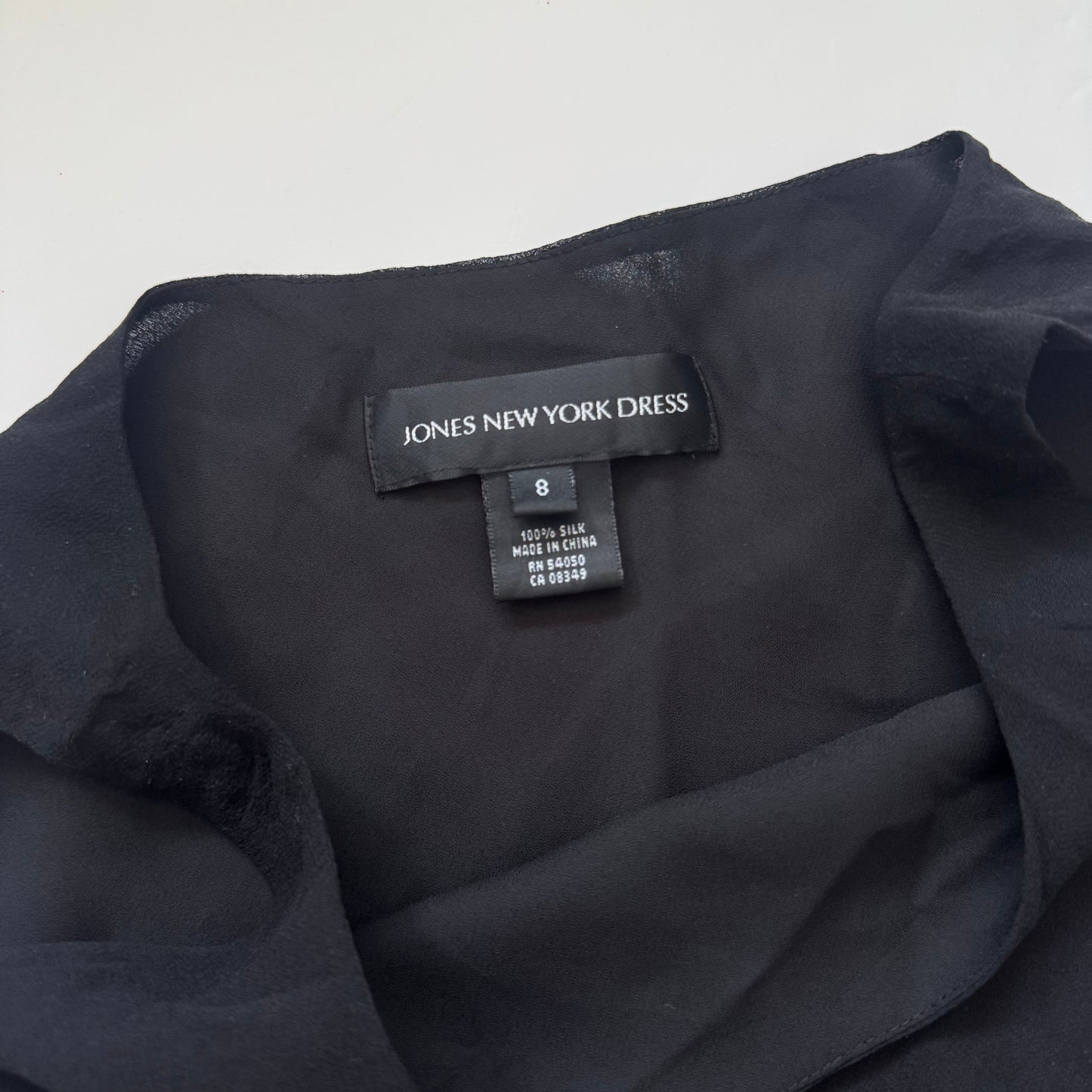 Black Silk Vintage Beaded Dress (S/M)