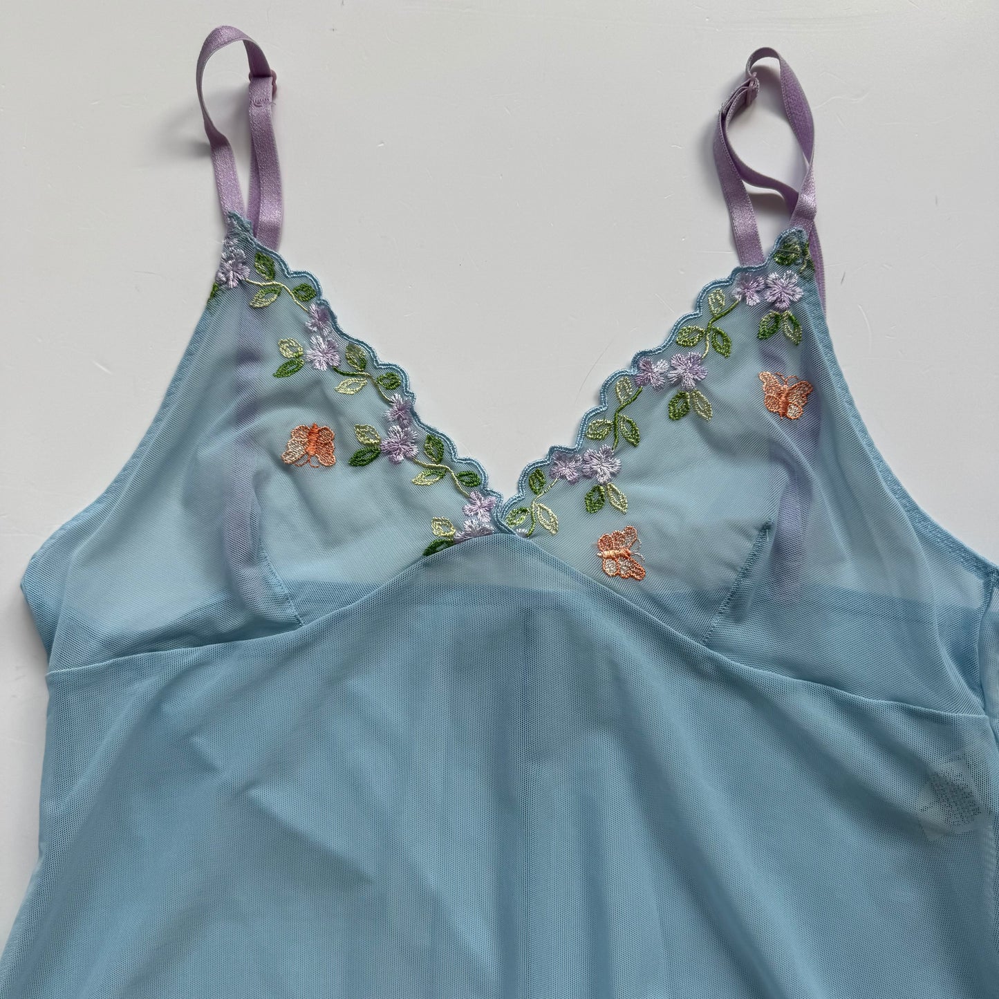 Blue Floral Embroidered Coquette Set (M/L)