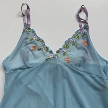 Blue Floral Embroidered Coquette Set (M/L)