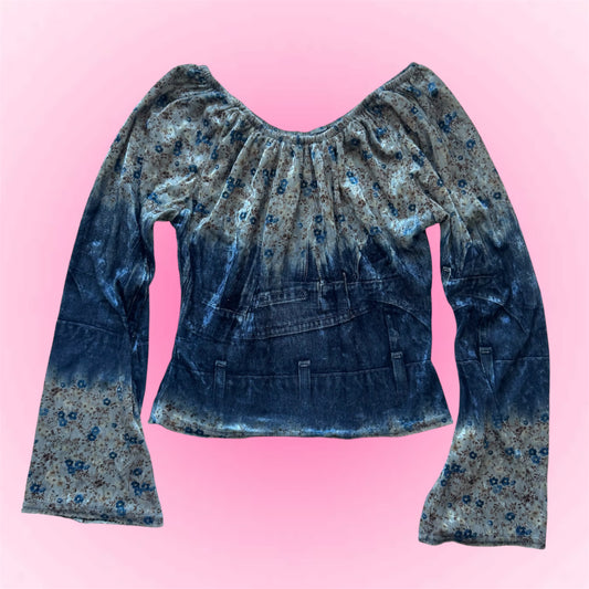 Blue Velvet Y2k Longsleeve (XS)