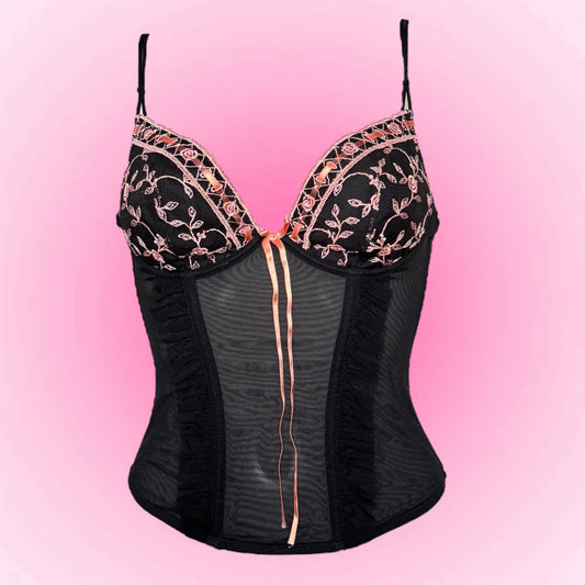 Pretty black corset (70B) deadstock, new with tags