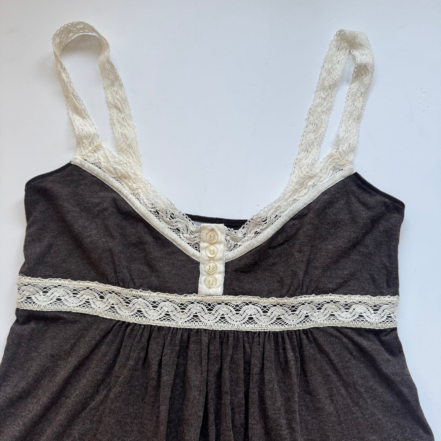 Brown Lace Trim Camisole (M)