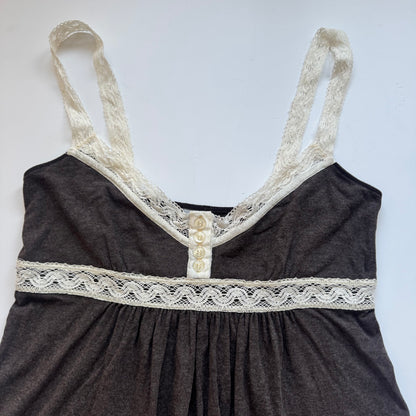 Brown Lace Trim Camisole (M)