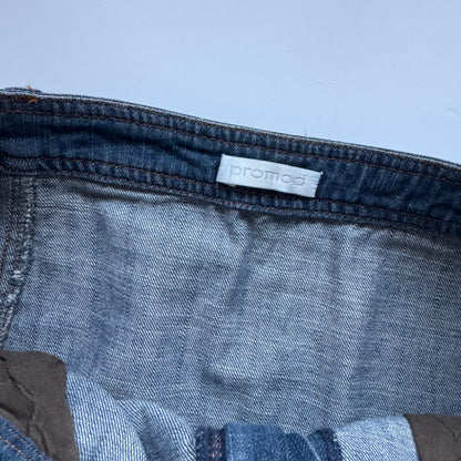 Denim & Plaid Mini Skirt (M)