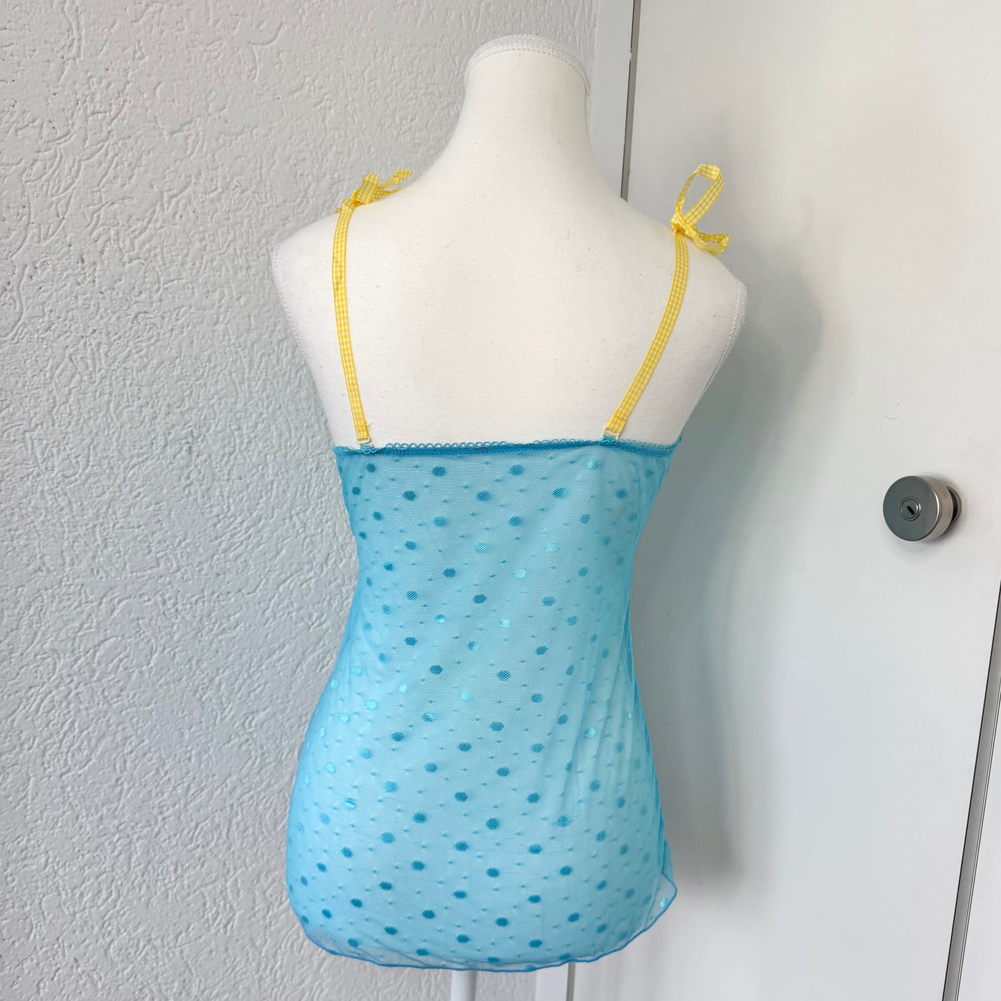 Blue Polka Dot Sheer Cami (S)
